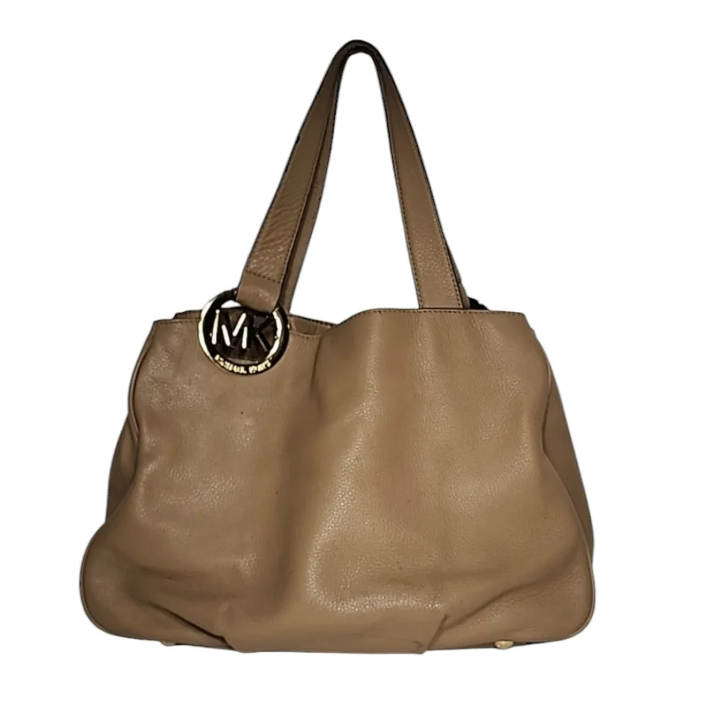 MICHAEL KORS FULTON XL Leather Tote Bag Satchel Shoulder Bag Multi‎ Section Hobo